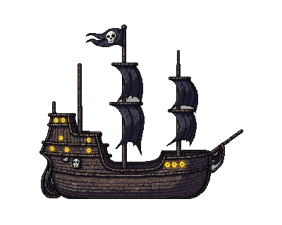 Barco pirata negro