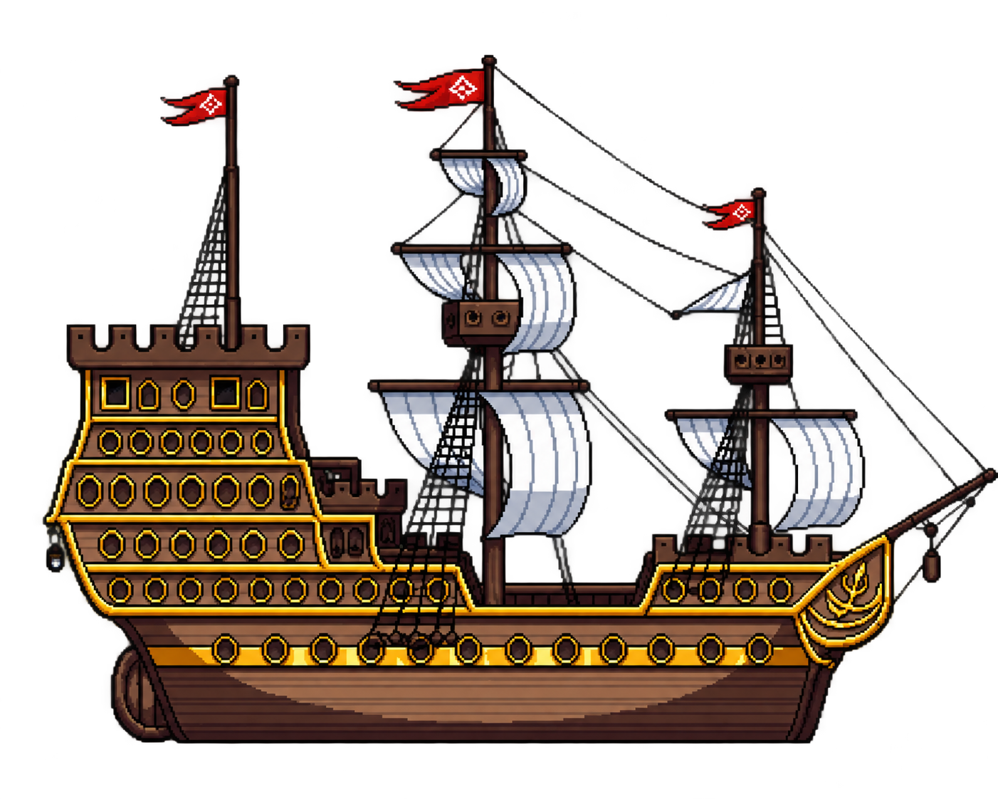 Galeón de guerra con castillo de popa